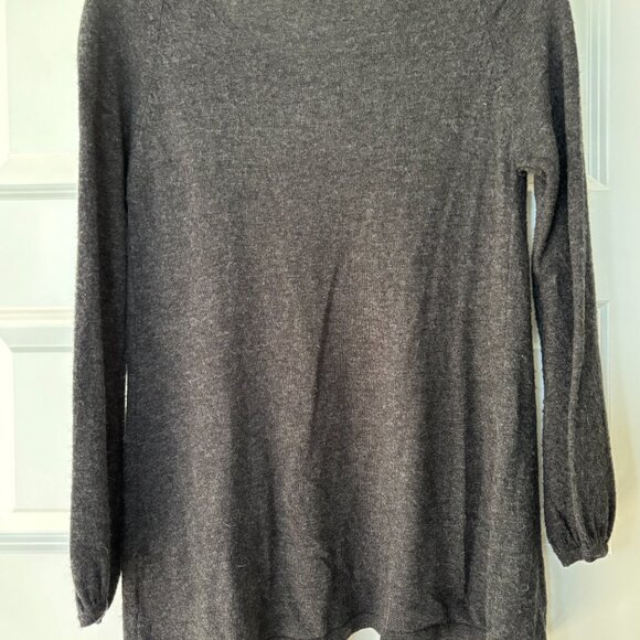 Grey Angora Wool Sweater with Crochet - Picture 5 of 6